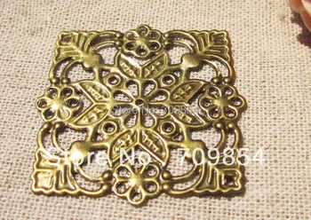 

free shipping!!! 100pcs/lot antique bronze 35mm filigree wrap connector jewelry findings