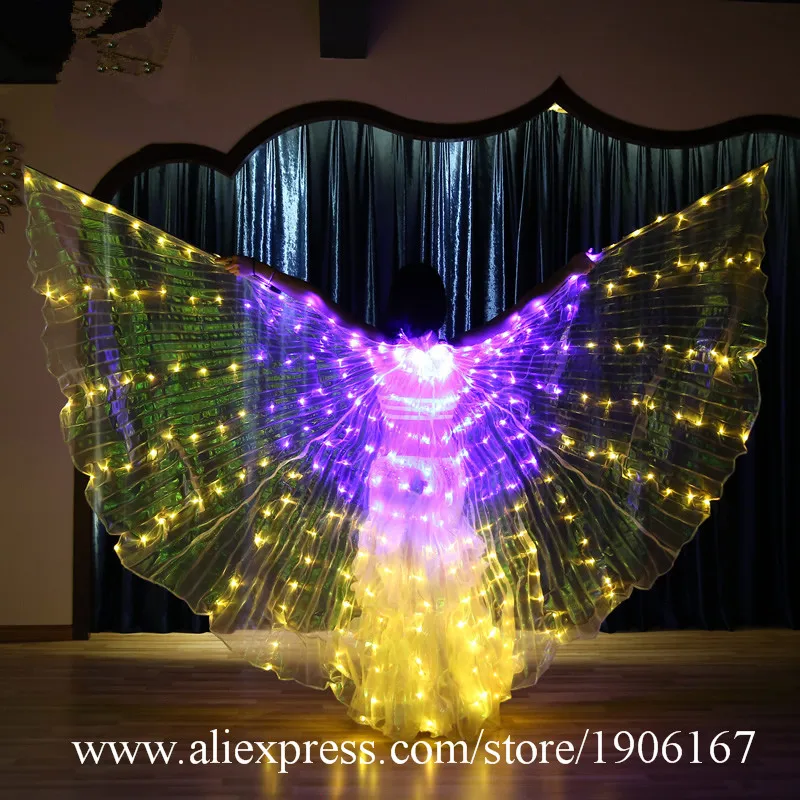 Bellydance colorful led light wings perform dress wings butterfly wears led costumes bar luminous cloak led13