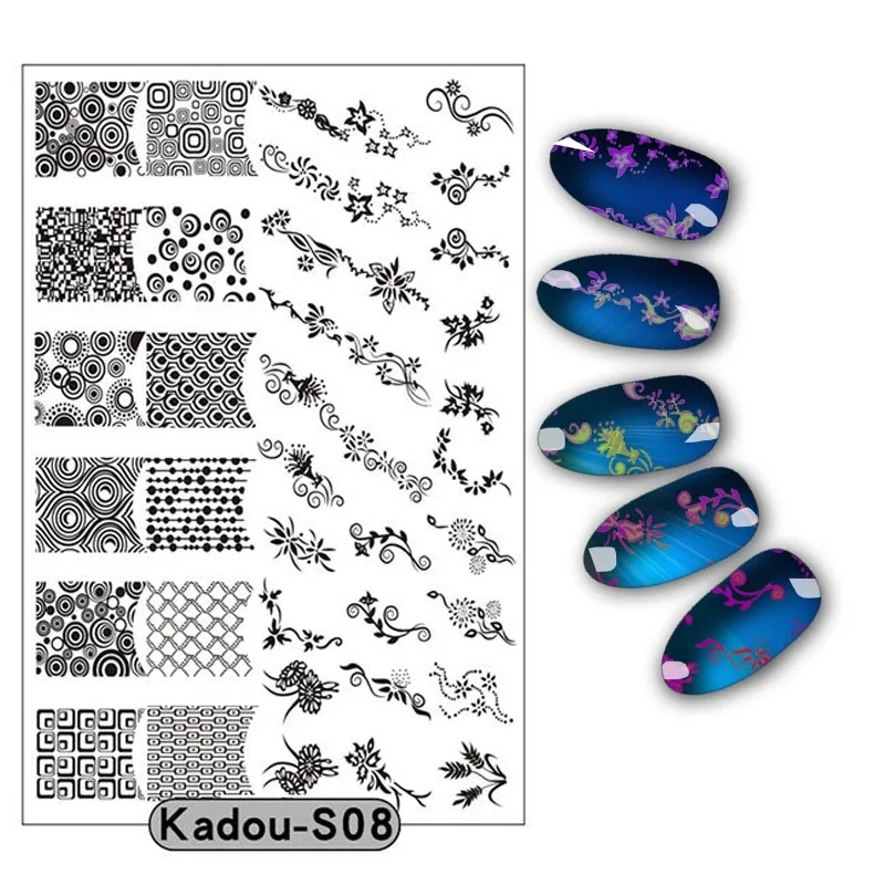 

1pc nail stamping plates 9.5*14.5cm Geometric Letter patterns 3D DIY Design Nail Art Stamp Stamping Template Image Plate