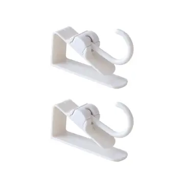 

2x Over Door Hooks Rotatable Hanging Holder Storage Hook Organizer Bathroom Kitchen Cabinet Cloth Towel Bag Hanger Space Saving