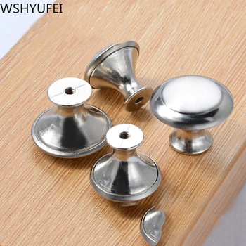 

10pcs/lot Simple Round Single Hole Mushroom Small Handle Stainless Steel Zinc Metallic Drawer Cabinet Door Handle Free Shipping