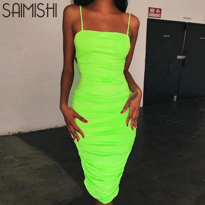fluro green dress