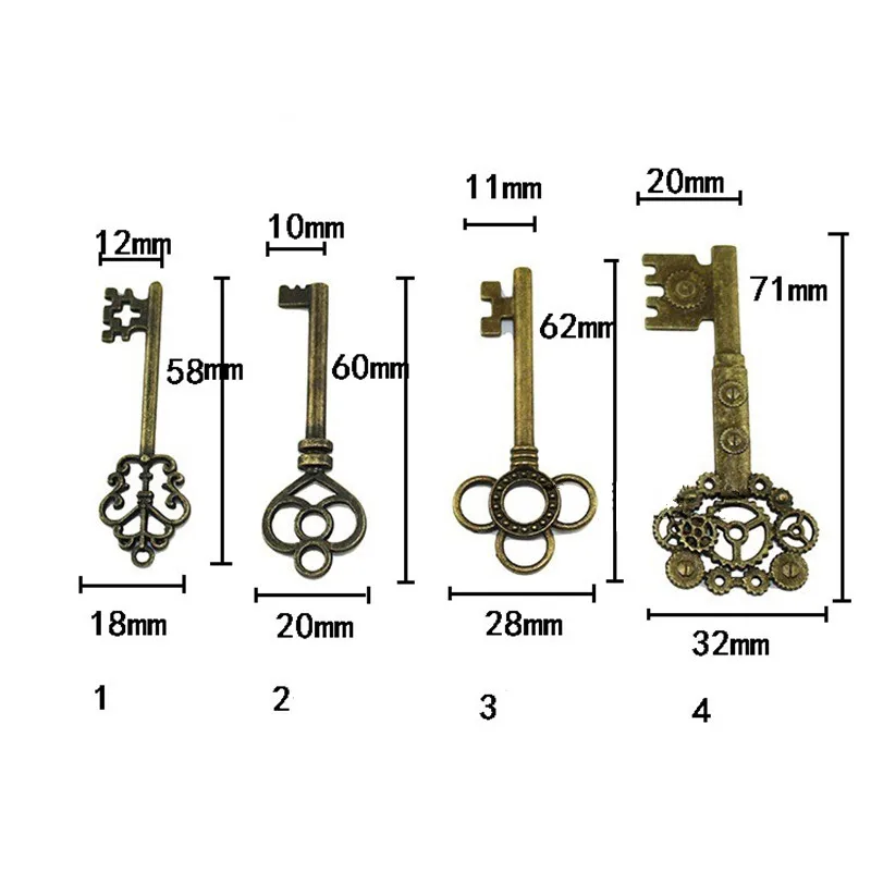 

10Pcs Vintage Alloy Door Bolts,High Quality Antique Chinese Style Key Hardware Accessories,Wooden Door Key Lock