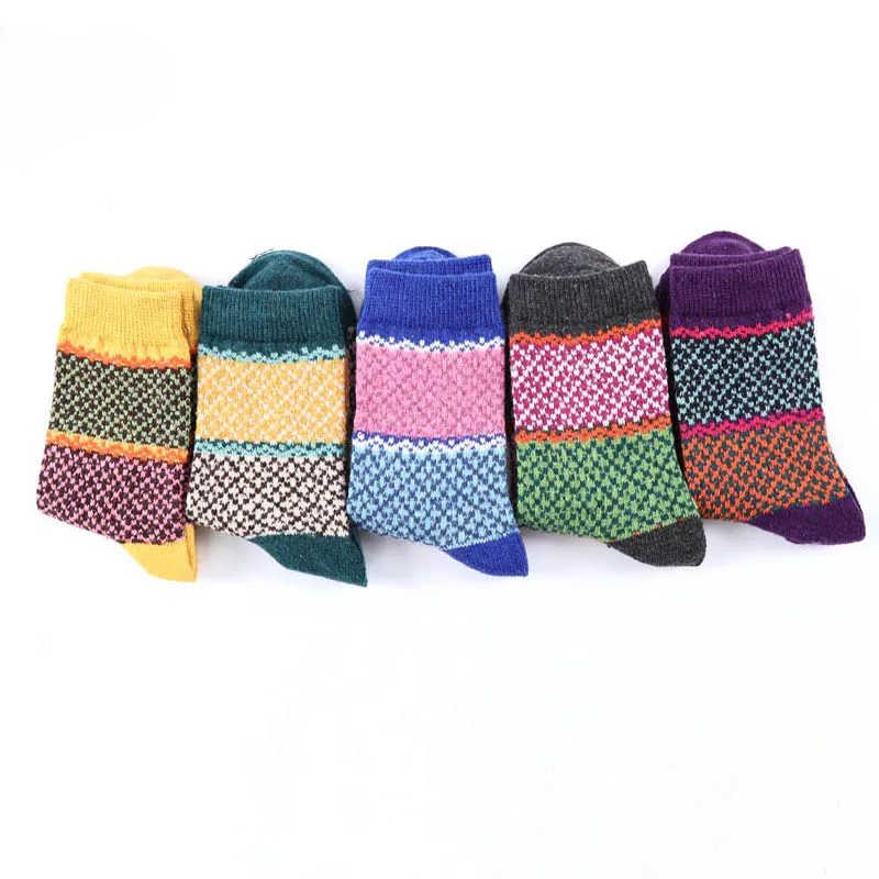 5 пар/лот высокое качество зимние носки Для женщин толстый Теплые зимние носки удобные Повседневное кролик шерстяные носки для Для женщин