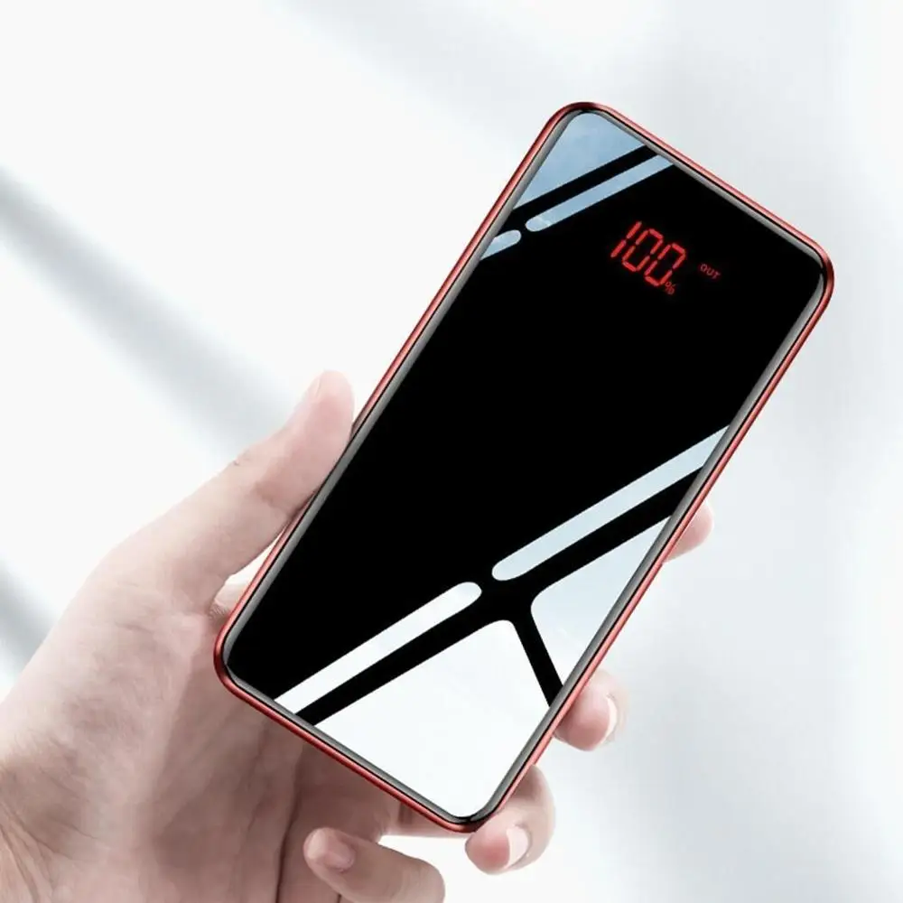 

30000 mAh tipo-C de espejo de Banco portátil LED de moda de los teléfonos móviles de carga externa paquete Powerbank para iPhone