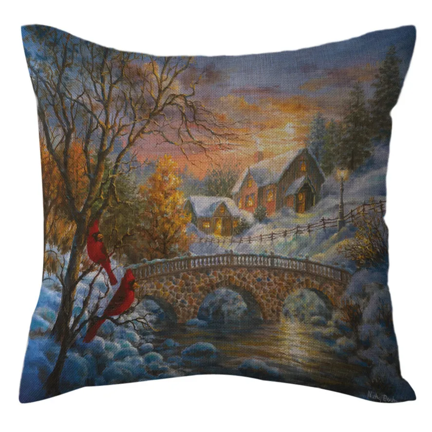 جديد الكرتون غطاء الوسادة 45x45 سنتيمتر 1 قطعة عيد الميلاد مكتب وسادة أريكة مربع رمي ديكور المنزل المخدة 30