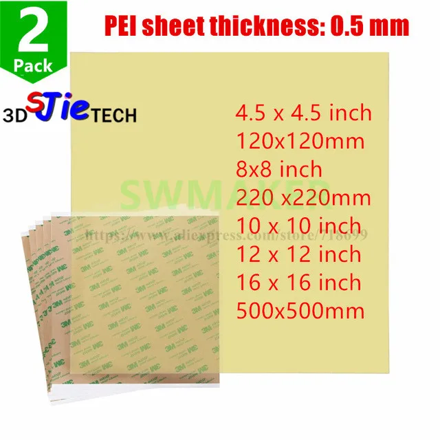 2pcs Ultem1000 Polyetherimide Pei Sheet With 468mp Adhesive Tape 10