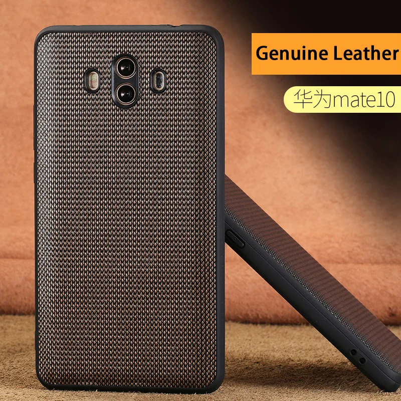 

wangcangli Genuine Leather Phone Case For HUAWEI Mate 9 10 Pro Diamond Texture Back Cover For Huawei P10 P20 Nova 2S Plus Cases
