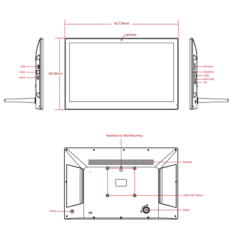 17.3 inch android all in one pc product struction