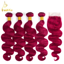 airUGo font b Hair b font Pre colored Peruvian Body Wave Bundles font b Hair b