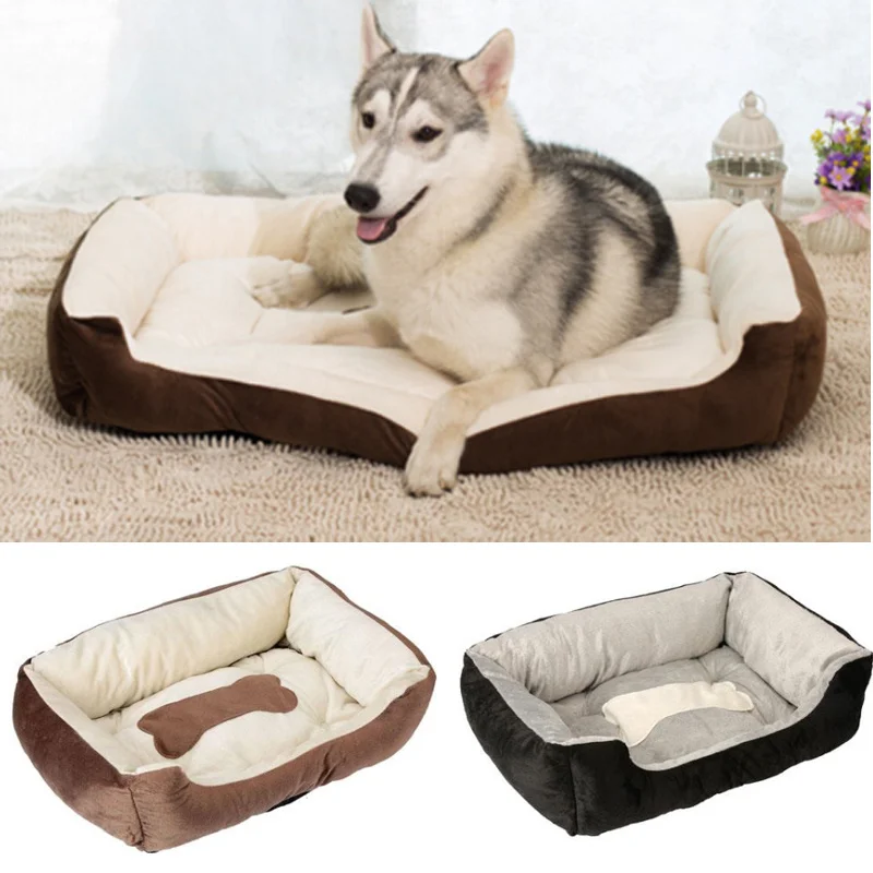 

Pet Dog Bed Cushion Soft Fleece Bone Print Large Breed Dog Beds House Sofa Mat for Summer Dog Mat Blanket Pet Supplies