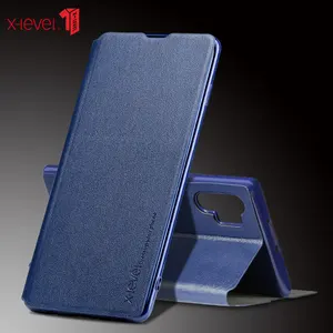 Image 1 - X level slim leather stand ultra thin flip case luxo para samsung galaxy note 10 + s10 s20 s21 ultra 5g
