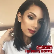 Cheap short wigs Free Shipping Black Straight Synthetic Lace Front Wigs Glueless Heat Resisrant Lace Front Wig for black women
