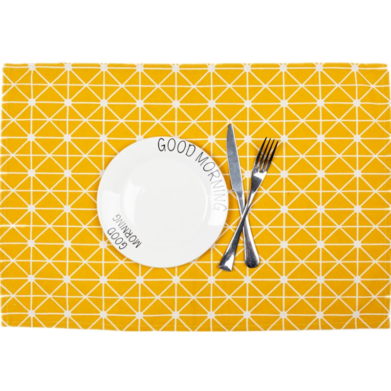 

CFen A's 30x40cm Simple Geometric Quality Table Napkin Towels Place mat Dining Table Cover Mat Design Dish Pads Bowl Pad 4pcs