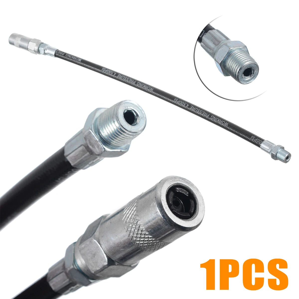 13inch Flexible Grease Gun Hose Heavy Duty High Pressure Long Extension Whip Hosepipe For Manual Grease Tools