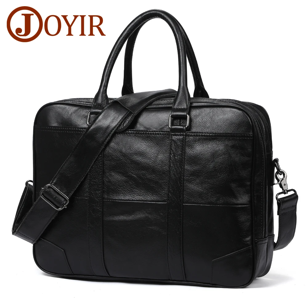 JOYIR Genuine Leather Bag Business Men Bags Laptop Tote Briefcases Messenger Crossbody Bags Shoulder Handbags Leather Men's Bag