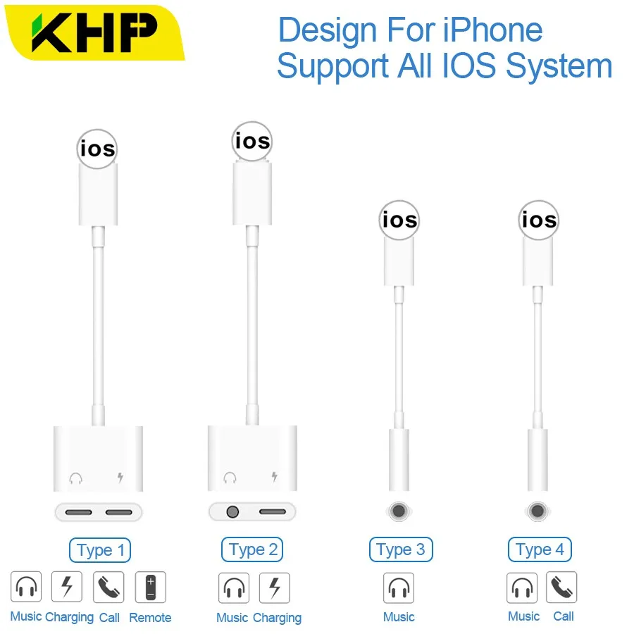 4 in 1 Earphone Headphone Adapter For iPhone 7 8 X AUX Adapter For Lightning Female To 3.5mm Male Adapters Headphone Jack Cable 4 in 1 Earphone Headphone Adapter For iPhone 7 8 X AUX Adapter For Lightning Female To 3.5mm Male Adapters Headphone Jack Cable
