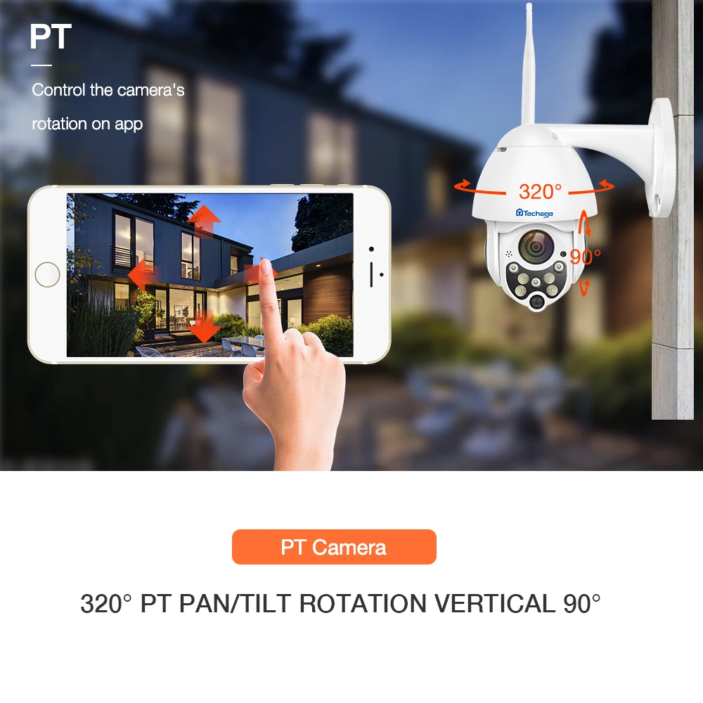 Techage 1080P 2MP Беспроводная PTZ IP камера скорость купольная wifi безопасности Открытый P2P
