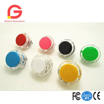 

Six Pcs/lot 30mm Quality Cassette Type Clear Outline Non Click Sound Push Button For 2.8mm Connector, Arcade Game Button