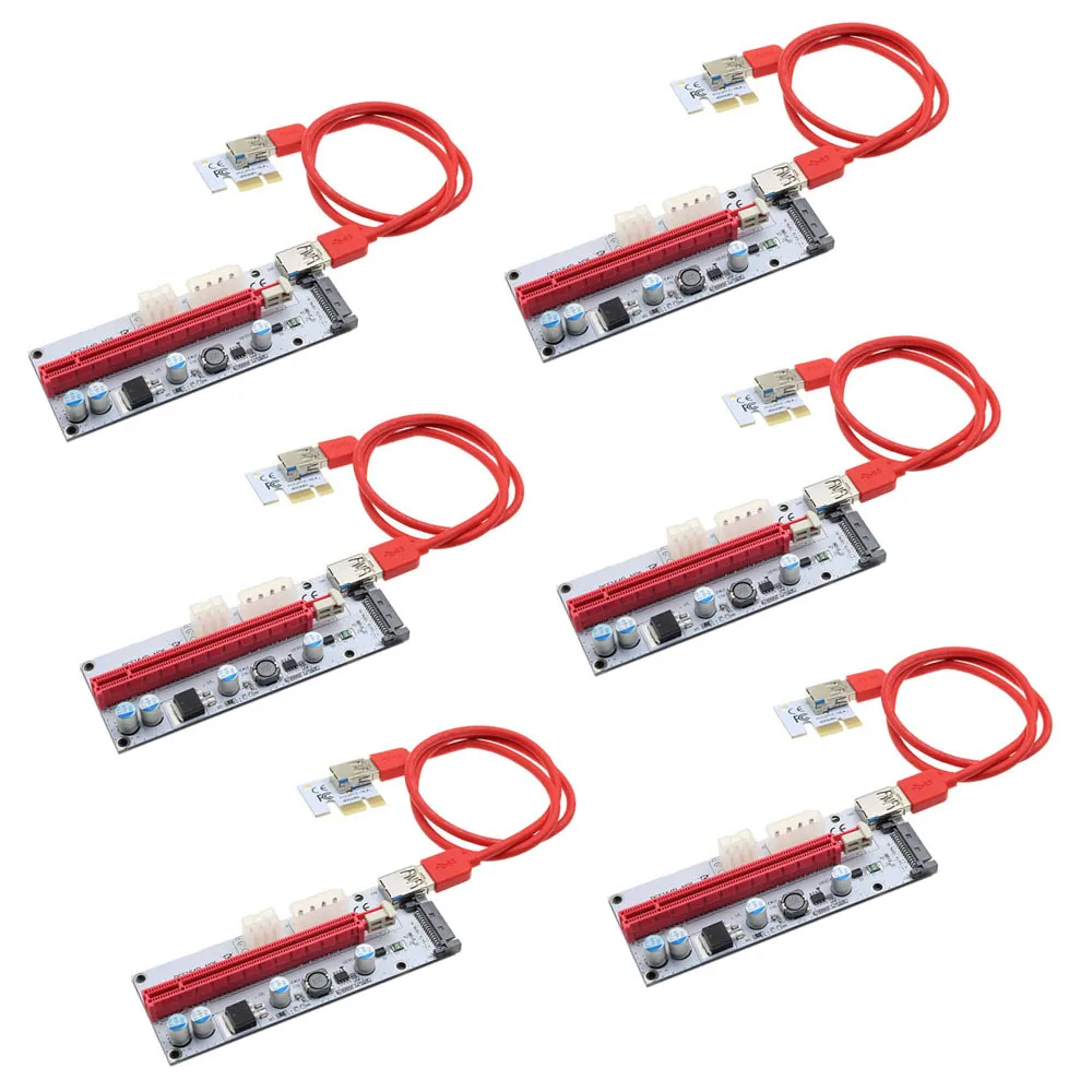6 шт. 008S 3 в 1 PCIe PCI E Express райзер карта 1x до 16x USB 0 кабель для передачи данных майнинга