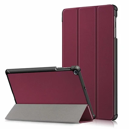 Для samsung Galaxy Tab A 10,1 дюймов SM-T510 SM-T515 из искусственной кожи Магнитный чехол для samsung Galaxy Tab A 10,1 чехол - Цвет: PC-WineRed
