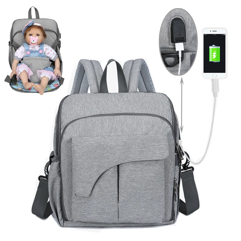 2019 Diaper Bag USB Nappy Bag Waterproof Maternity Travel Backpack Designer Baby Care Stroller ...