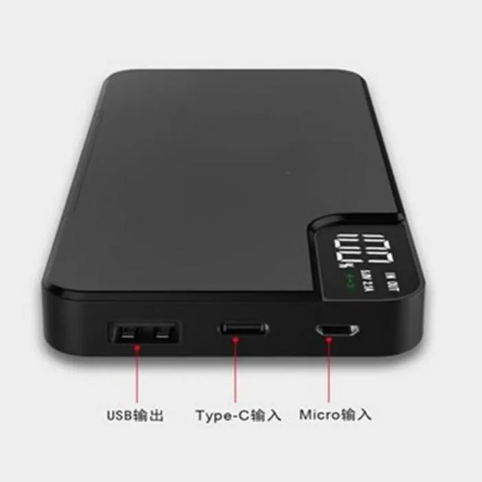 Qi Беспроводное зарядное устройство цифровой дисплей 10000 мАч power Bank Quick 5 V/2.1A