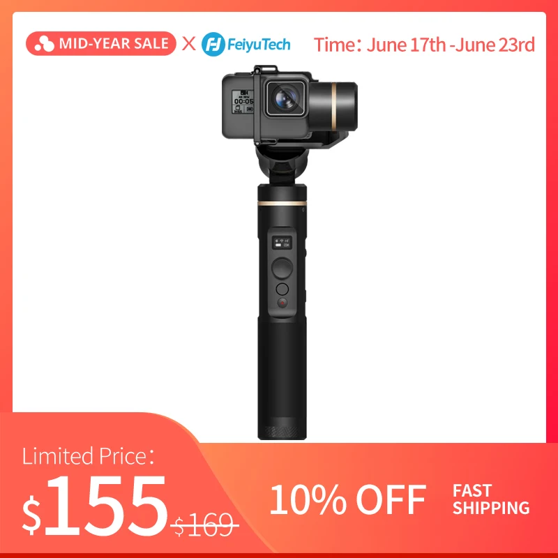 

FeiyuTech G6 Splash Proof Handheld Gimbal Tripod Action Camera Stabilizer Bluetooth & Wifi for Gopro Hero 7 6 5 Sony RX0 Feiyu