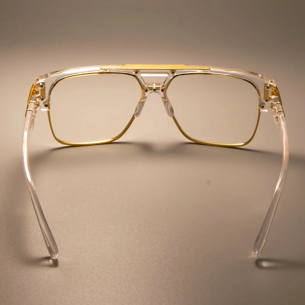 CCSPACE золотая металлическая прозрачная Классическая оправа для очков ретро квадратные брендовые Дизайнерские мужские женские очки модные очки SU108