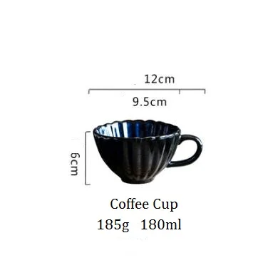 NIMITIME керамическая глазурь в форме цветка пудинг блюдо дом Рыбная тарелка рисовая чаша кофейная чашка и блюдце набор посуды - Цвет: Coffee Cup
