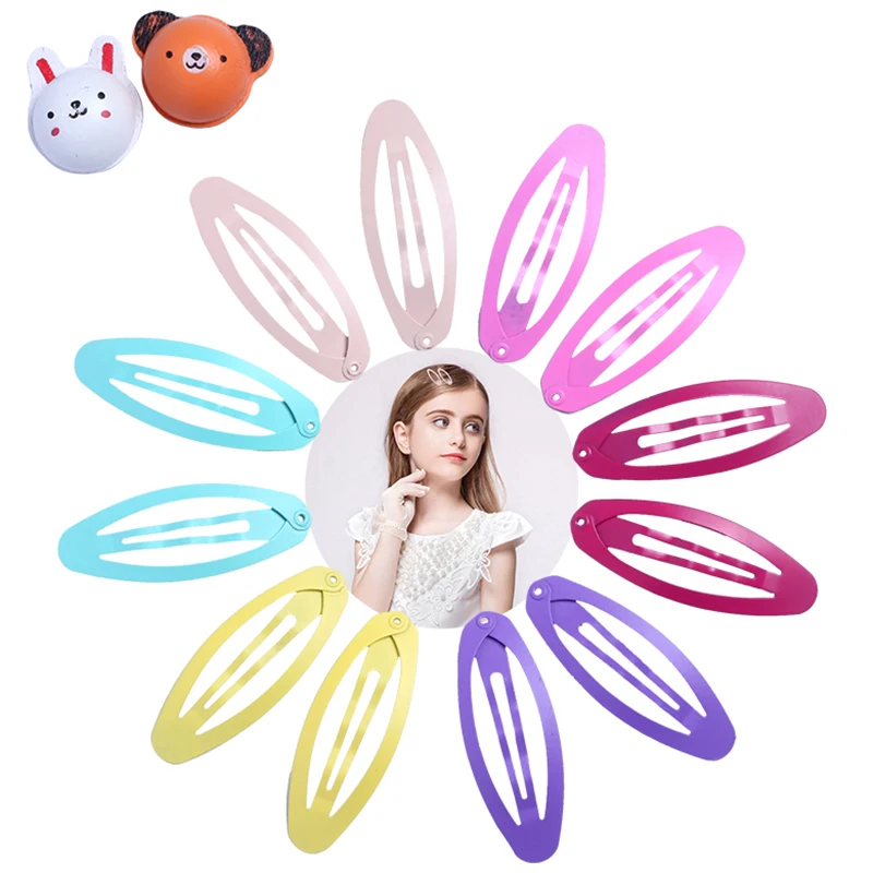 

Colored Children's Hair Clips Oval Snap Hair Clamp Pinte Metal Hairgrips Accessoires Cute Baby Hairpins for Girls 12pcs 5cm