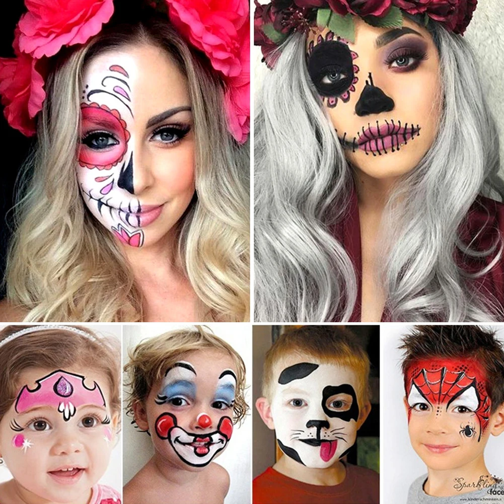 

1PC/12Colors Pigment Halloween Professional Masquerade Body Paint Theater Clown Waterproof Face Body Paint Pigment TSLM2