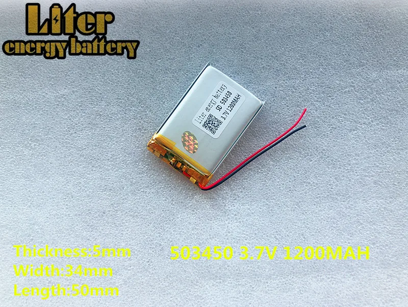 best battery GPS 503450 1200mah lithium-ion polymer battery 3.7V MP3/4 navigation intelligent water mete