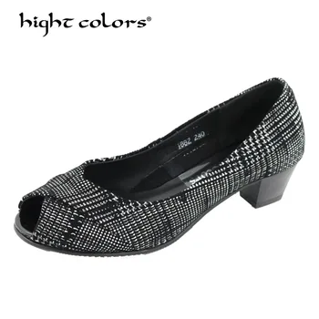 

New 2019 Spring Autumn Fashion Peep Toe Pumps Women High Heels Office & Career Big Size 34-40 Shallow Shoes Woman SH-628