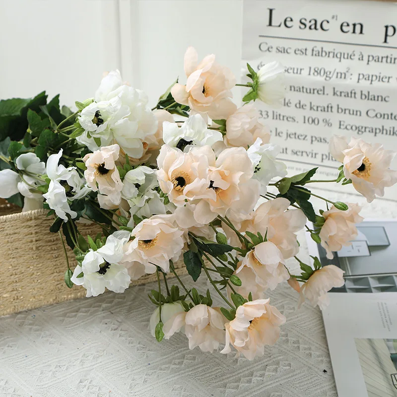 

Klonca Natural Beautiful Silk Flower 95cm 2pcs/lot Fake Flower Artificial Flower Rose Anemone Home Wedding Party Decoration