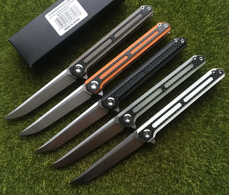Складной нож STEDEMON C06 Flipper карманный клинок из углеродного волокна с лезвием 440C
