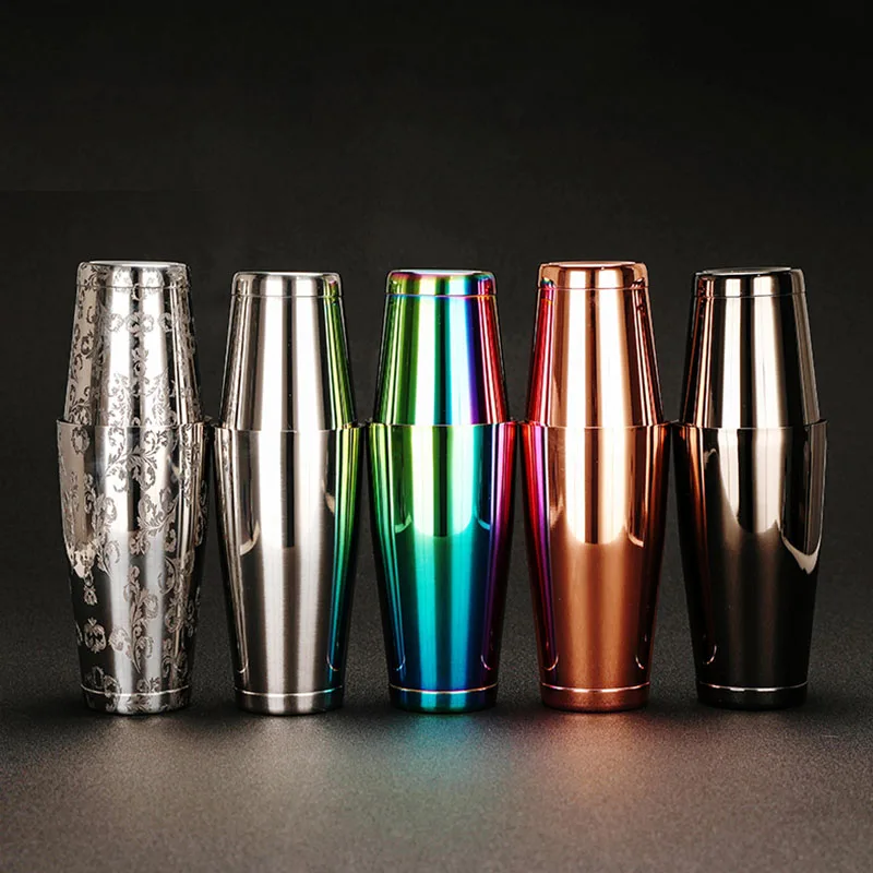 2 Piece BAR WEIGHTED COCKTAIL SHAKER Stainless Steel Flair Boston Mixing Tin Set 