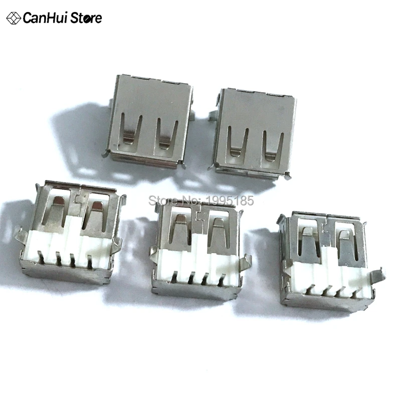 

20Pcs USB Type A Standard Port Female Solder Jacks Connector PCB Socket USB-A type Female 4 Pin USB Type A Standard Port Female