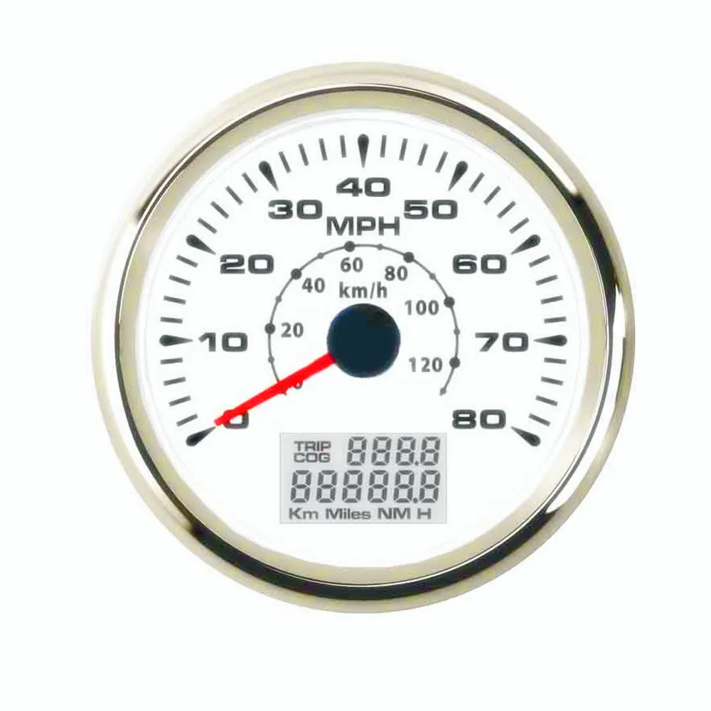 

85mm Boat Car GPS Speedometer Gauge 7 Colors Backlight with 80MPH Speed fit Boat Car Speed Odometers 9~32V