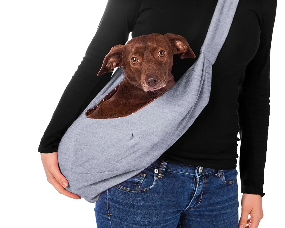 Cotton pet sling carrier dog bag easy to carry cute dog sling bagin