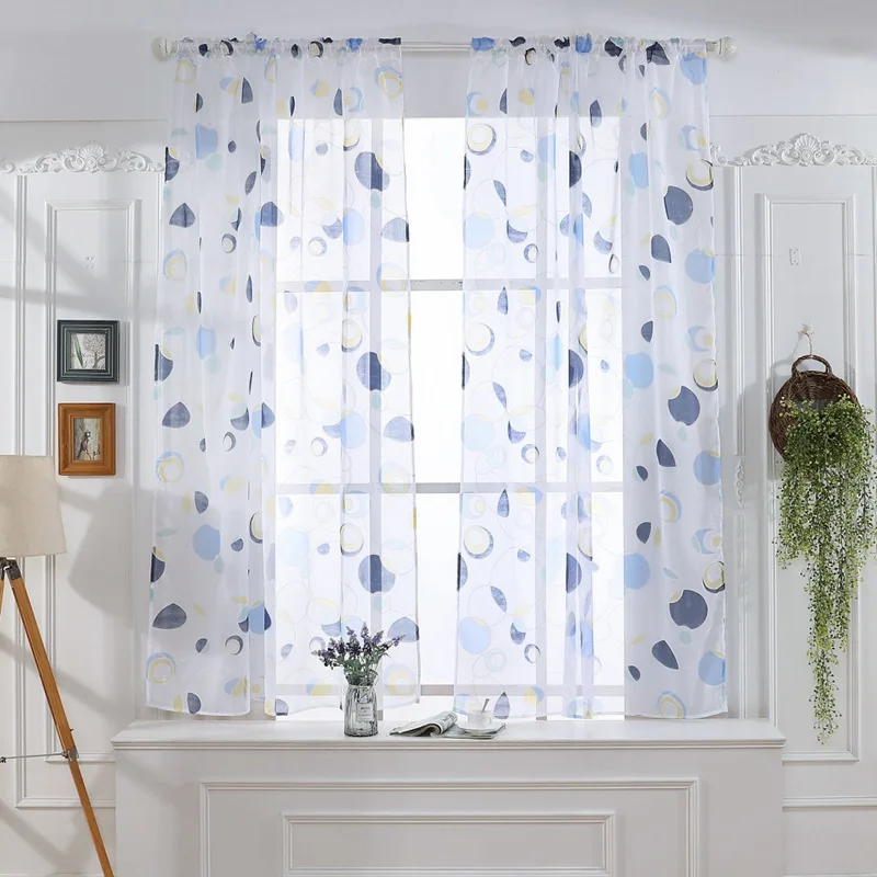 

Tulle Curtains 3d Printed Kitchen Decorations Window Treatments American Living Room Divider Sheer Voile Curtain Modern Valance