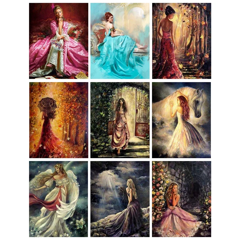 Woman new Diamond Painting Rhinestone Full Square/Round 5D DIY Embroidery Mosaic Portrait Cross Stitch zz401 | Дом и сад