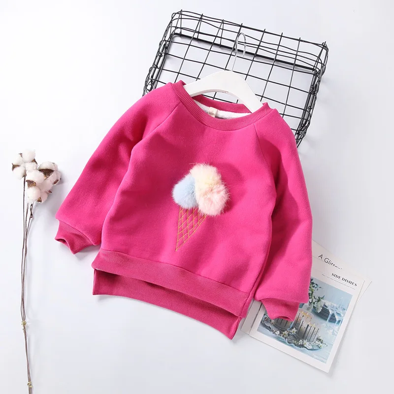 Толстый зимний свитер для девочек; милый детский осенний свитер для девочек с круглым вырезом и длинными рукавами; топы для маленьких детей; одежда