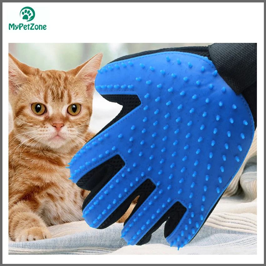 Silicone Dog Brush Pet Grooming Glove Deshedding Gentle Efficient Left/Right Hand Hair Removal