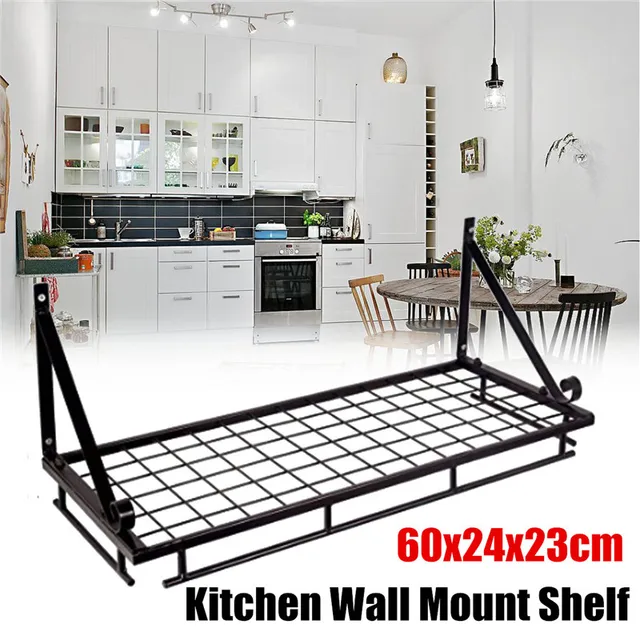 Pot Shelf Wall Mount Hanging Pan Saucepan Storage Kitchen Utensil Pot Shelf Wall Mount Hanging Pan Saucepan Storage Kitchen Utensil Holder 10 Hook Bathroom Shower Towel