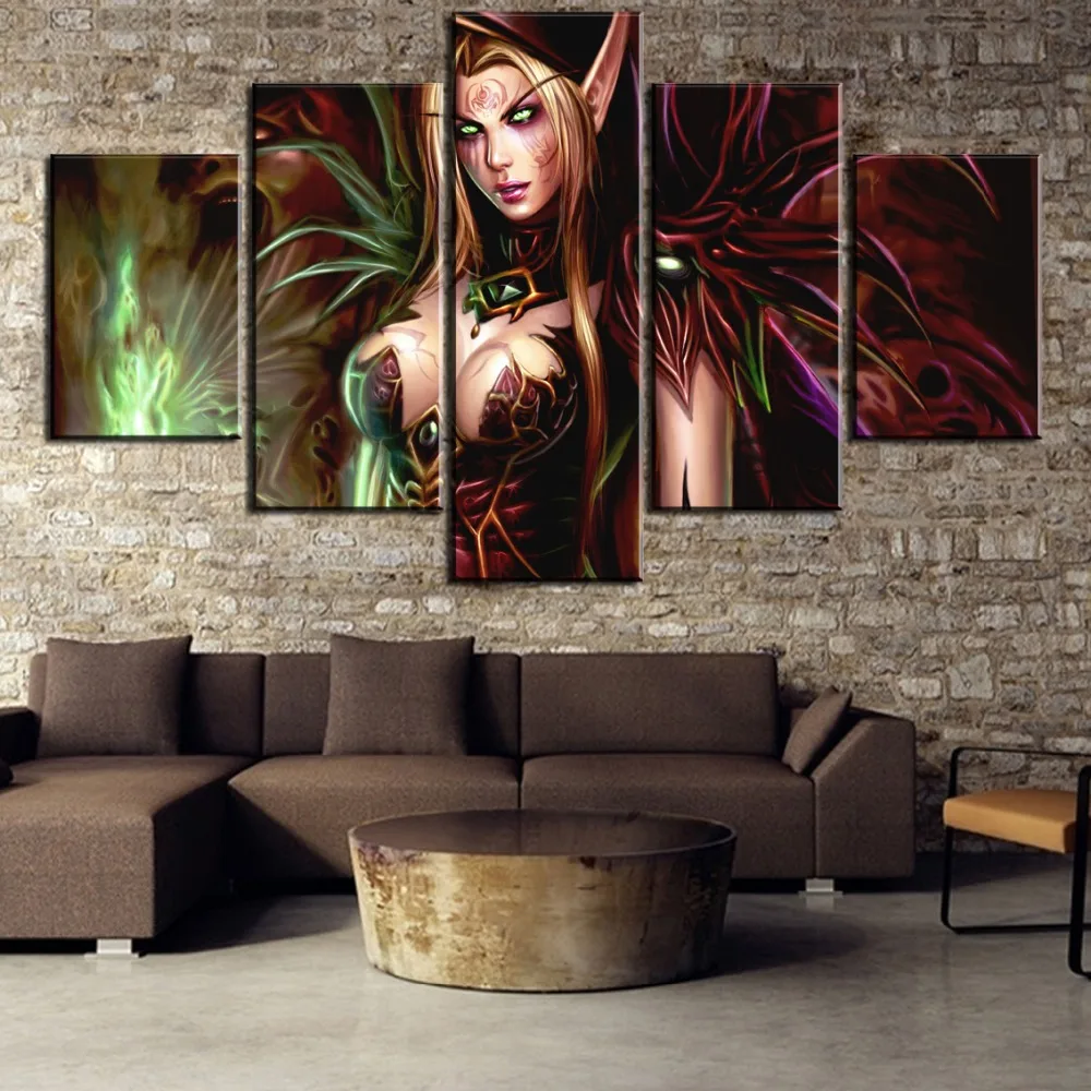  World War Battle DOTA Modern Game color Paintings Poster Wall Print color 5 Panel Home Decorations 