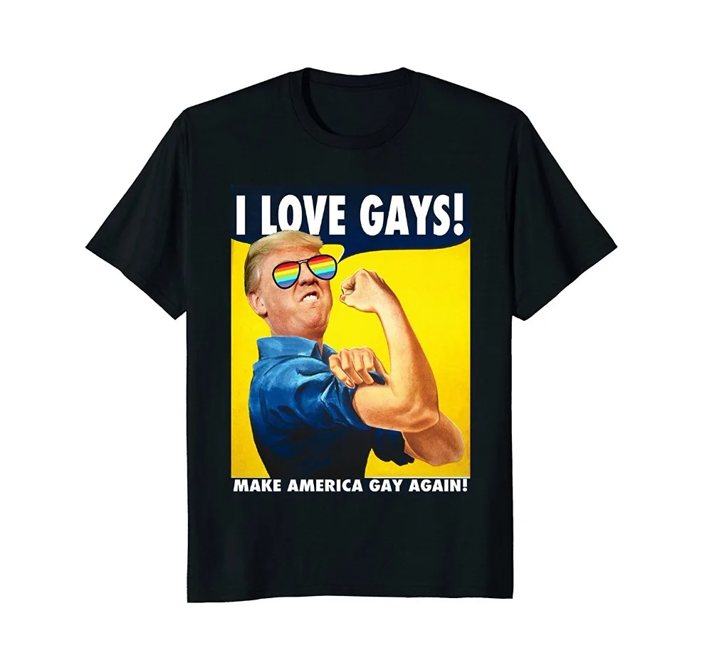 2018 Men Summer Tee Shirt Make America Gay Again Rosie Riveter Gay Pride Shirt Funny T shirt 2018 Men Summer Tee Shirt Make America Gay Again Rosie Riveter Gay Pride Shirt Funny T shirt