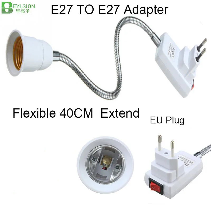 Beylsion E27 GU10 E12 E14 G9 GX53 3/4/5 in1 E27 для E27 US EU Plug светодиодное основание лампы преобразования держатель конвертер гнездо адаптера - Цвет: 40CM EU Plug Extend