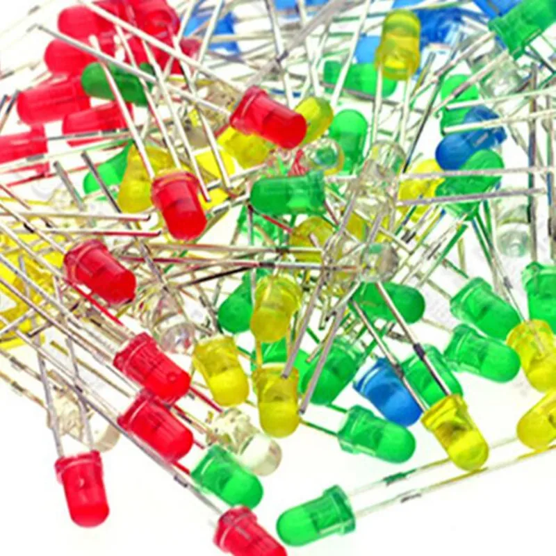 

100pcs 5mm LED diode Light Assorted Kit DIY LEDs Set White Yellow Red Green Blue electronic diy kit Hot sale