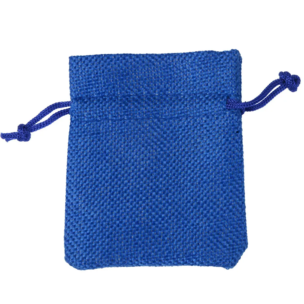 25 шт. 7x9 см льняной мешок шнурок мешок ювелирных изделий упаковка свадебный подарок мешок - Цвет: blue
